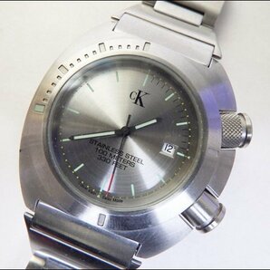 美品 Calvin Klein/カルバン・クレイン◆K12101/メンズ腕時計◆デイト シルバー文字盤 SS ビッグフェイス 本体のみの画像1