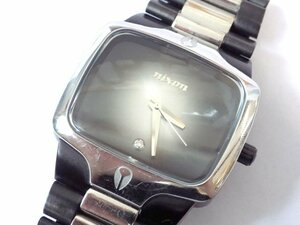 現状品 NIXON/ニクソン F7 THE PLAYER シルバー文字盤 メンズ 腕時計 中古 クォーツ QZ SS