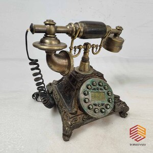 3KN6651 人間国宝 銅製品 中国古美術 中国骨董 【70年代の古い電話機です】時代物 珍品旧蔵 伝世家珍