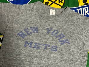 ☆珍しいNEW YORK METSの1枚☆Made in USA製アメリカ製Collegiate PacificカレッジエイトパシフィックビンテージプリントTシャツ60s60年代