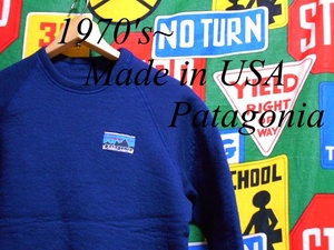 * rare 70 period after half. 1 put on *Made in USA made America made Patagonia Patagonia Vintage retro pie ru fleece shirt navy navy blue 70s70 period teka tag 