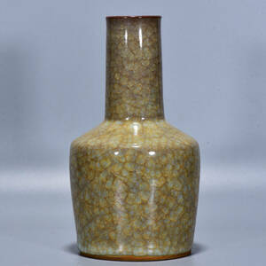 ▽鴻▽宋 官窯 長頸瓶 古陶瓷品 置物 古賞物 中国古玩 中国古美術