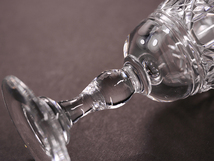 【開】20世紀アンティーク クリスタルカットガラス リキュールグラス H7.8cm ディアマン・ピエーリー SG58_画像5