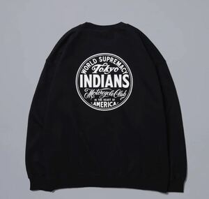 新品 黒L TOKYO INDIANS CREW NECK SWEAT 東京インディアンズ クルーネック スウェット 