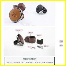 ★DarkBrown★ 革 素材 ハンドル スピンナー ノブ 取付簡単 レザー ステアリング カーアクセサリー 車用 Leather Handle Knob (Dark Brown)_画像5