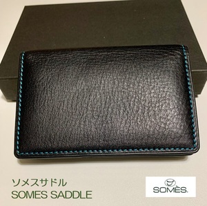 【新品・未使用】★SOMES SADDLE★ソメスサドル★ 名刺入れ/フェル　牛革　ブラック/黒　専用箱/付属袋付き　100109