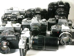H403 )　カメラ 大量　動作未確認のためジャンク　　(( 一眼レフ AF MF Canon MINOLTA NIKON YASHICA