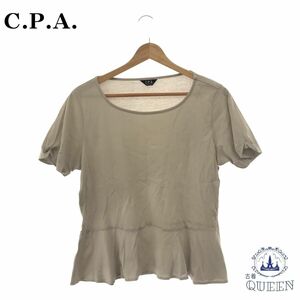 ☆美品☆ C.P.A. トップス カットソー 半袖 カジュアル きれいめ オシャレ レディース ベージュ L 901-3099 送料無料