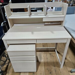 [ beautiful goods ] writing desk desk white desk wagon attaching used . a little over desk collection 