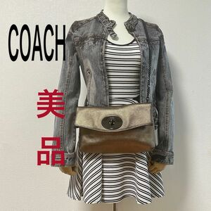 【美品】COACH コーチ ショルダーバッグ 33527 チェーンショルダー レザー ターンロック