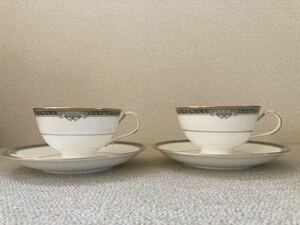 Noritake ノリタケ カップ&ソーサー ２客 ストリームサイド アラジンランプ印/ペア /ティーカップ /コーヒーカップ /金彩 /洋食器