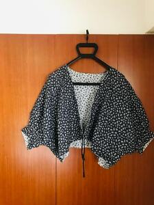 ■完売 nest robe 小紋柄 フラワー リネン ボレロ カーディガン