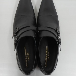 KATHARINE HAMNETT LONDON キャサリンハムネットロンドン クロスベルト ビジネスシューズ ブラック size:26.5cm囗T巛の画像4