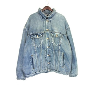 バレンシアガ BALENCIAGA ■ 22AW 【 PADDING DENIM JACKET 681689 TJW92 】 パディング インディゴ デニム ジャケット s2725