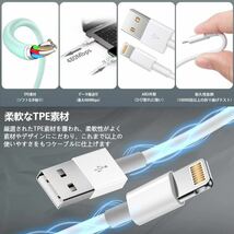 「箱無し」新版 iphone 充電 ケーブルMFi認証品 2M3本セット充電器 ケーブル USB-A to Lightning 急速充電 ライトニング 高速データ同期_画像3