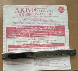 カラコンウインク シリアルナンバーのみ 応募抽選シリアルナンバー 10枚セット AKB48 お楽しみ遠足会 ファンミーティング 番号通知