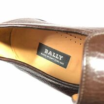 未使用品【バリー】本物 BALLY 靴 26cm 茶 ロゴ金具 ローファー スリッポン ビジネスシューズ 本革 レザー 男性用 メンズ EU 7 E ・ US 8 D_画像9