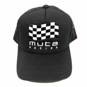 未使用品【ムータ】本物 muta ベースボールキャップ ONE SIZE 帽子 ハット RACING レーシング 黒 コットン×ナイロン メンズ レディース