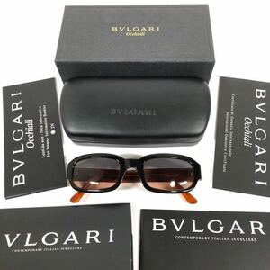 【ブルガリ】本物 BVLGARI サングラス ロゴ金具 709 590 ブラウン色系 メンズ レディース イタリア製 ケース 箱付き 送料520円