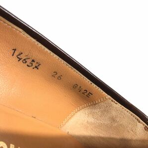 【フェラガモ】本物 Ferragamo 靴 26.5cm 茶 コインローファー スリッポン ビジネスシューズ 本革 レザー 男性用 メンズ 伊製 8 1/2 2Eの画像10