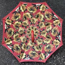 【ディオール】本物 Christian Dior 傘 ひまわり 花柄 全長88cm 雨傘 アンブレラ 雨具 長傘 メンズ レディース_画像6