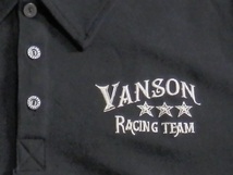 バンソン／vanson／Lサイズ／半袖ポロシャツ／NVPS-2401／ブラック／新品／送料無料／バイカー／スリースター／刺繍／ワッペン_画像5
