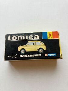 ミニカー tomica 黒箱 SUBARU R-2 NO.9 メタリックグリーン トミカ 当時物 