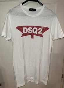 美品 Dsquared2 ディースクエアード ロゴTシャツ ホワイト サイズS