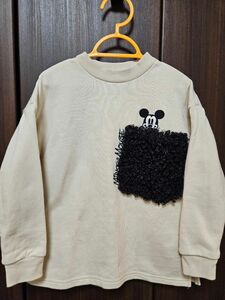 3can4on　男女兼用　120cmトレーナー　ディズニーコラボ　ミッキー刺繍　スウェット