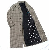 20AW 定価12.6万 超美品 Paul Smith ポールスミス メインライン ドット柄裏地 ガンクラブチェック ステンカラーコート ウール メンズ S_画像3