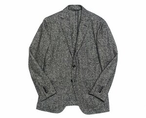 美品 Ermenegildo Zegna ゼニア ウールアルパカ ソフトツイード テーラード ジャケット ハウンドトゥースチェック メンズ 48 ブレザー