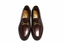 定価10万 極美品 Salvatore Ferragamo フェラガモ ガンチー二 ビット ローファー シューズ カーフ レザー ブラウン メンズ 8 1/2 EE_画像2