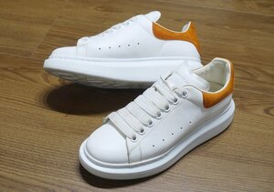 良品 ALEXANDER McQUEEN アレキサンダーマックイーン オーバーサイズド スニーカー 462214 ホワイト カーフ レザー レディース 38