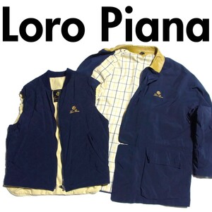 Loro Piana ロロピアーナ Horsey Jacket ホーシィー ジャケット コート 乗馬用 襟レザー M 1992 バルセロナオリンピック ヴィンテージ