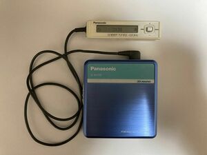 【動作確認済み】Panasonic MDプレーヤー SJ-MJ100 ブルー 乾電池ケース付き 中古 