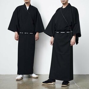 4-0308M♪#Graphpaper Y.&SONS 新品 offscalewool YUKATA 定価78000円 羽織 着物 サイズ1 ストライプ 浴衣 ブラック グラフペーパー F95738