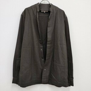 4-0304M♪MAISON MARGIELA 10 open shirt jacket フロントオープンノーカラーシャツ S50DL0312 長袖 ブラウン メゾンマルジェラ F95482