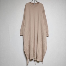 baserange Shaw Long Sleeve Kaftan リブラップ ワンピース ピンクベージュ ベースレンジ 4-0303M 227667_画像1