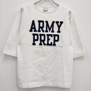 MIXTA フロッキープリント USA製 ARMY サイズXXS 長袖Ｔシャツ カットソー ロンＴ ホワイト ネイビー ミクスタ 4-0308M 224818