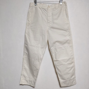 MHL. 595-2140503 SUPERFINE COTTON TWILL ウエストゴム パンツ 22SS オフホワイト エムエイチエル 4-0317G 223613