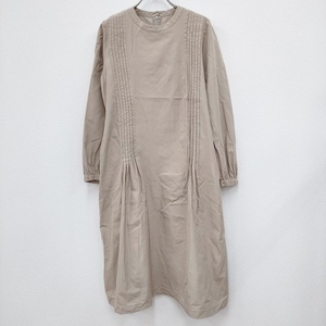 humoresque long tuck dress JA2104a 定価85800円 サイズ36 シルク ワンピース ベージュ ユーモレスク 4-0318G 234374