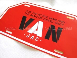 希少★VAN JAC ヴァンヂャケット★定番ロゴ ナンバープレート型☆赤プレート ステッカー/ノベルティ アイビー トラッド 旧車 SCENE Kent