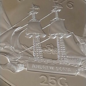 オランダ領アンティル諸島 1976 25グルデン銀貨プルーフ Andrew Doria-U.S.Bicentennialの画像9