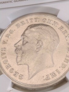 イギリス 1935 1クラウン銀貨 GEORGE Ⅴ, 25th Anniversary of Reign NGC−AU DETAILS