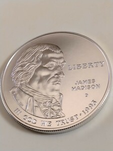 アメリカ 1993D 1ドル銀貨 James Madison’s Montpelier-Bill of Rights