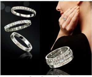 15号　ダイヤモンド10石（計約0.1ct）、キュービック・ジルコニア21〜27石、スターリング・シルバー（.925銀 指輪
