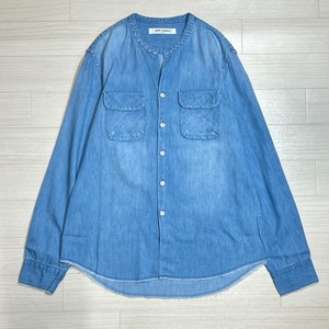 ONES STROKE/ワンズストローク/Denim Band Collar Shirt/デニムバンドカラーシャツ/ライトオンスデニム/フラップポケット/カットオフ仕様