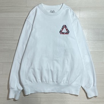 PALACE/パレス/SPLIT P3 CREW/両面プリント/クルーネックスウェットシャツ/ホワイト/良質肉厚生地/トライアングルロゴ/Mサイズ_画像3