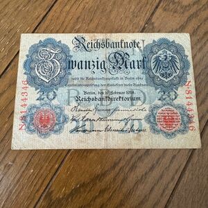ドイツ 20マルク紙幣 旧紙幣(失効券) 古紙幣 古札 ヴィンテージ アンティーク 外国貨幣 外国紙幣