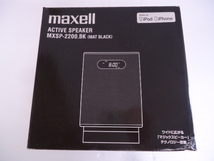 【KCM】amb-643★箱傷み未使用★【maxell/マクセル】iPod/iPhone対応FMラジオ・クロック付スピーカー　マジックスピーカー　MXSP-2200.BK_画像1